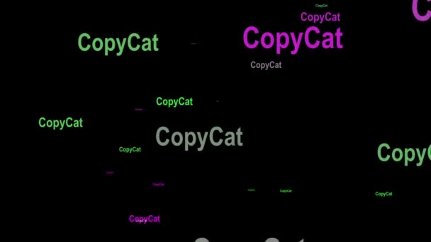 黒の背景に対する猫のテキストのコピー — ストック動画
