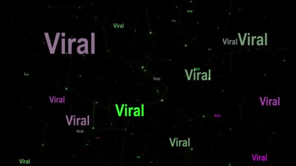 Tekst wirusowy na abstrakcyjnym tle ruchu — Wideo stockowe