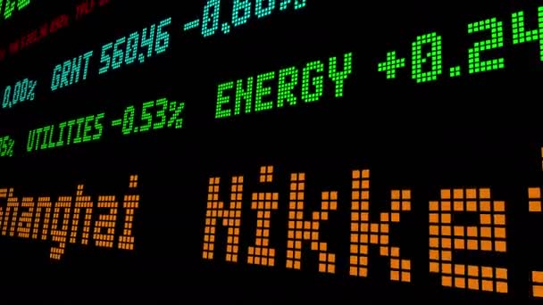 Nikkei plana como las acciones se deslizan en Hong Kong Shanghai — Vídeos de Stock