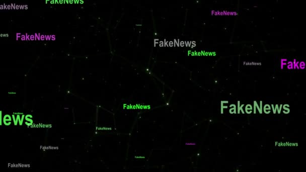 Falešný text zprávy na pozadí pohybu sítě — Stock video