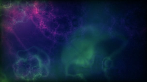 Vuelo espacial a un campo estelar en nubes galácticas y nebulosa relámpago — Vídeos de Stock
