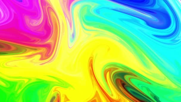 Colorida mezcla de pintura con colores vivos gradiente — Vídeos de Stock
