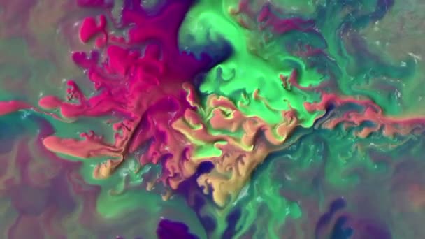 Mélange de peinture coloré avec dégradé de couleurs vives — Video