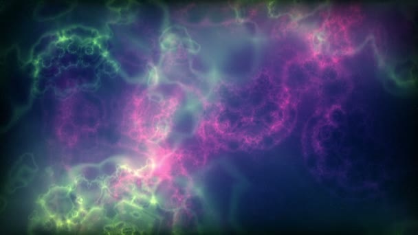 Galaksi Bulutları ve Şimşek Nebulasında Bir Yıldız Alanına Uzay Uçuşu — Stok video