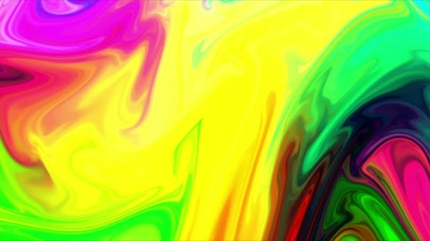 Mélange de peinture coloré avec dégradé de couleurs vives — Video