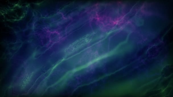 Zbor spațial într-un câmp stelar în norii galaxiei și în nebuloasa fulgerului — Videoclip de stoc