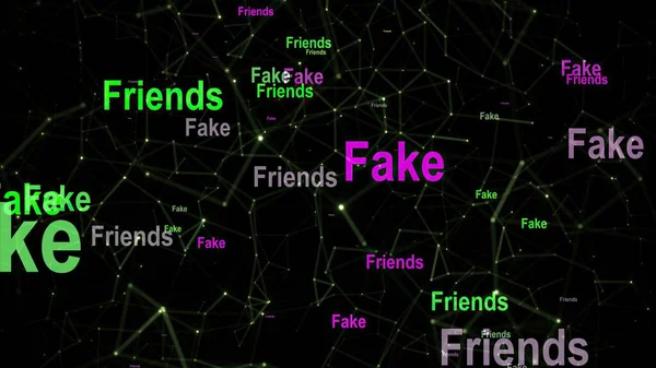 Fake friends against abstract  background