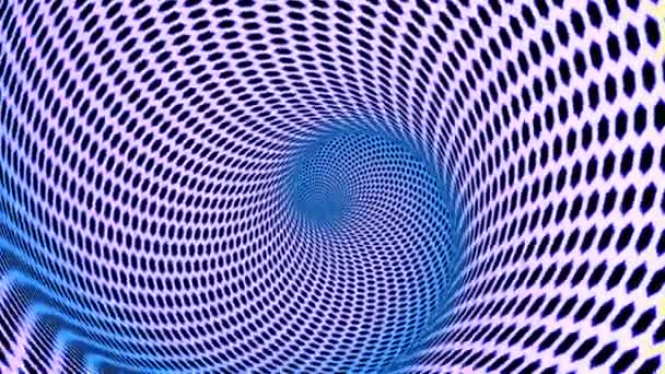 Abstraktní hypnotický růžový a modrý spirálový tunel — Stock video