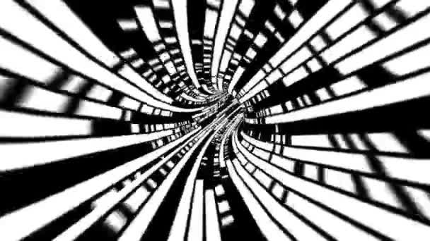 Körning genom bitströmmen digital pixeltunnel — Stockvideo