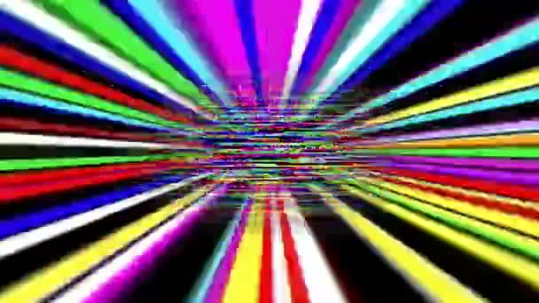 Барвисті світлові промені і пікселі — стокове відео