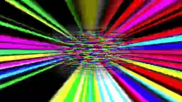 Raggi di luce colorati e pixel — Video Stock