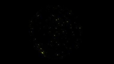 Dönen kürede renkli noktalar