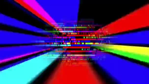 カラフルな光線とピクセル — ストック動画
