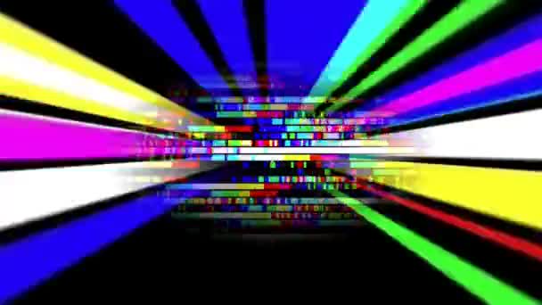 Raggi di luce colorati e pixel — Video Stock