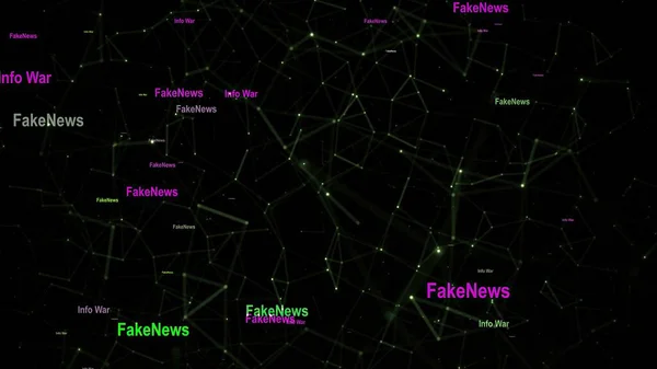 ネットワークの背景に対する情報戦争と偽のニューステキスト — ストック写真