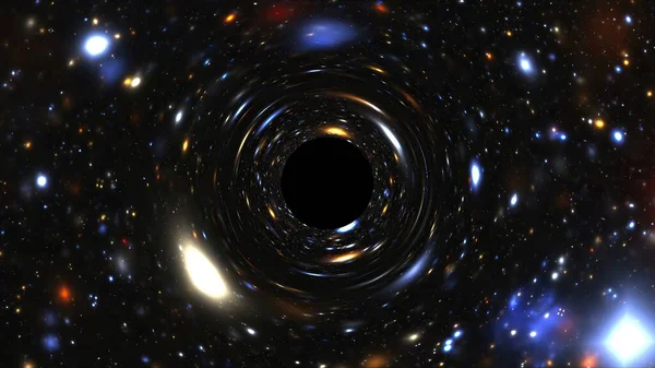 Tunnel Spatial Avec Simulation Galaxie Nébuleuses — Photo