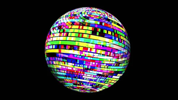 Colorful Pixels Rotating Sphere — Stock Photo, Image