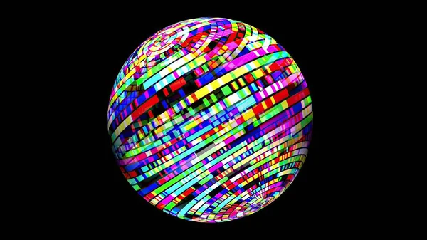 Colorful Pixels Rotating Sphere — Stock Photo, Image