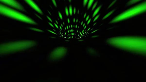 Guidare Attraverso Tunnel Puntini Verdi — Foto Stock