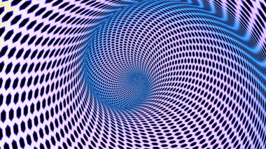 Soyut hipnotik pembe ve mavi spiral tünel