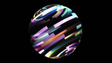 Dönen kürede renkli çizgiler