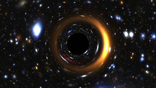 Túnel Espacial Com Simulação Galáxia Nebulosas — Fotografia de Stock