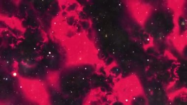 Galaksi Bulutları ve Şimşek Nebulasında Bir Yıldız Alanına Uzay Uçuşu