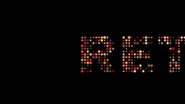 Retro party colorful led text scrolling — Stock Video