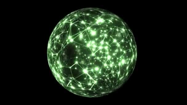 Abstrakt Plexus Technology Science on rotating sphere concept — Stock video