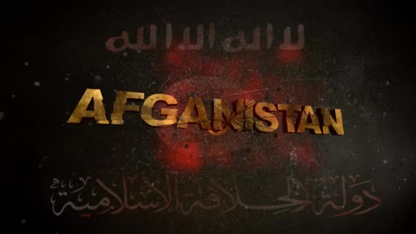Slow Motion Of Isis Bullet Breaking Afganistan Text — Stock Video