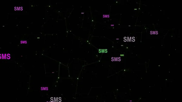 ネットワークを背景にしたSmsテキスト — ストック写真