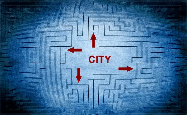 City Labyrinth Konzept — Stockfoto