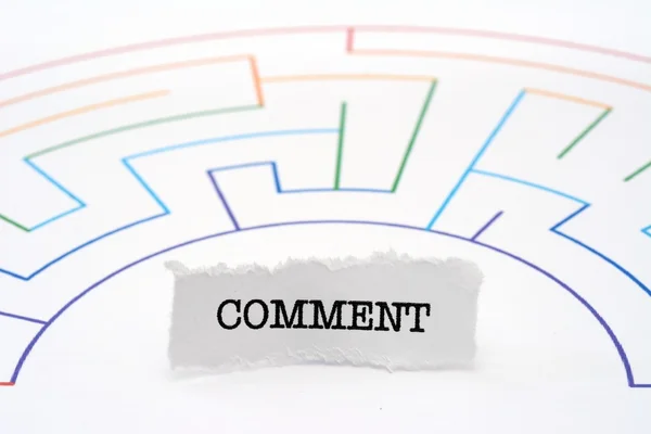 Comment text on maze — Stock Photo, Image