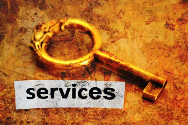 Dienstleistungen und Schlüsselkonzept — Stockfoto