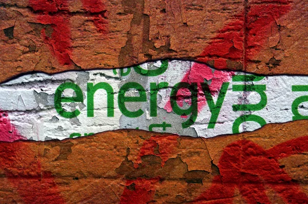 Energy text on grunge background — Stock Photo, Image