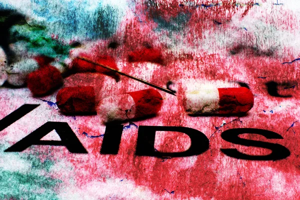Концепция СПИДа на гранж-фоне — стоковое фото