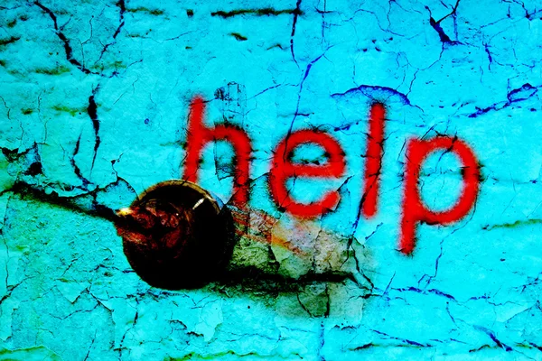 Spuit en help-tekst — Stockfoto