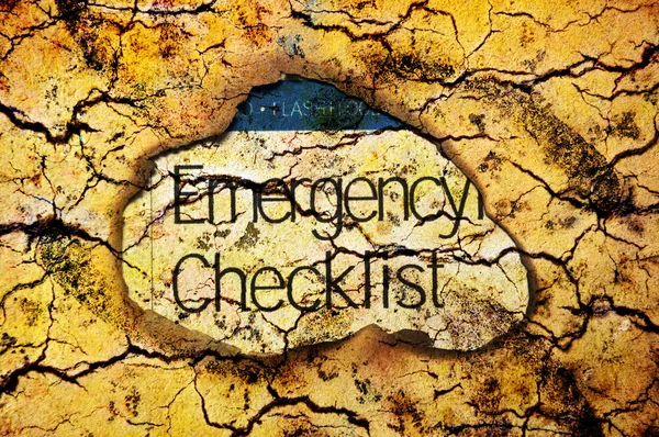 Emergency checklist — Zdjęcie stockowe