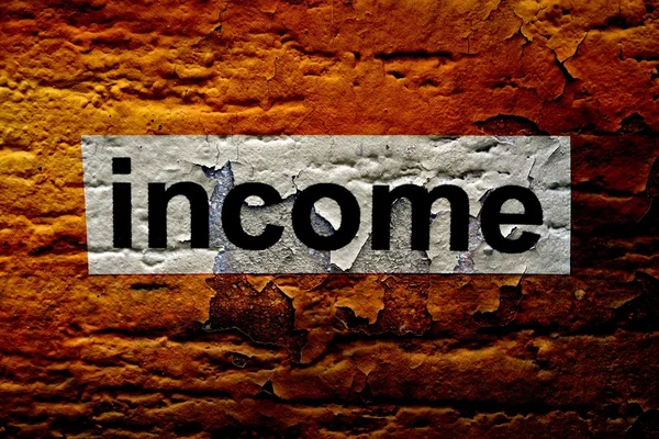 Income text on grunge background