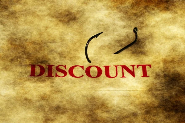 Discount tag on hook — Stock Photo, Image