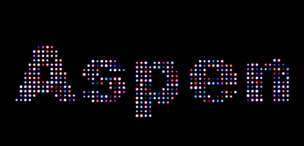 Aspen led text — Stock Photo, Image