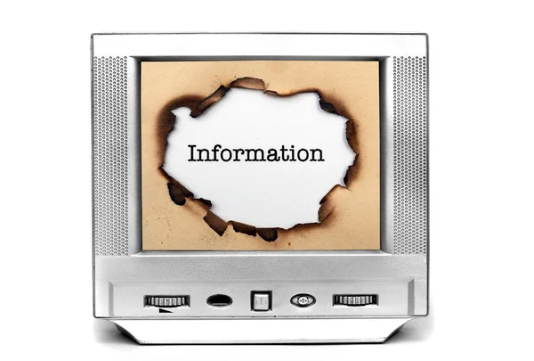 Information on TV — Stock Photo, Image