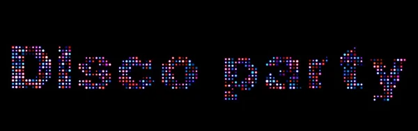 Disco party led text — Stock Photo, Image