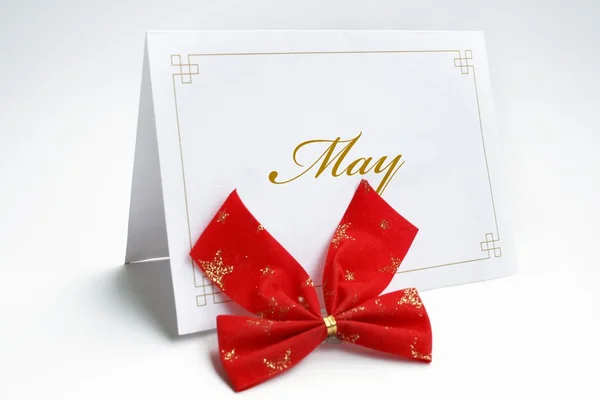 Texto de mayo en la tarjeta de felicitación aislado en blanco — Foto de Stock