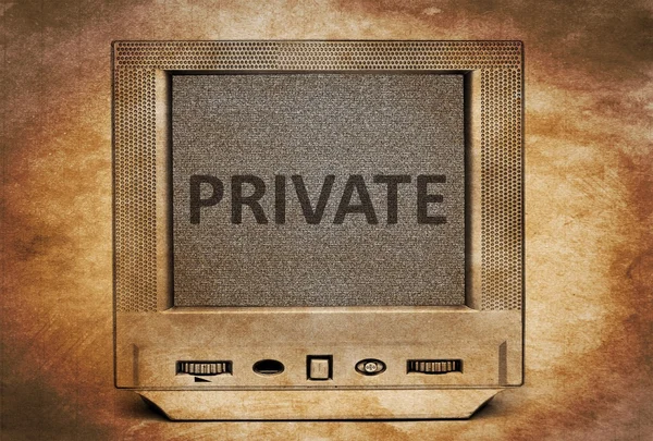 Private text on old tv — Stock Photo, Image