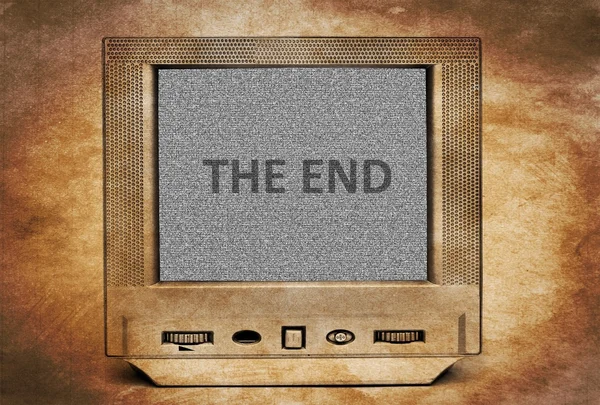 The end on tv screen — Stock Photo, Image