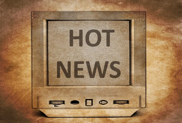 Hot news on vintage TV — Stock Photo, Image