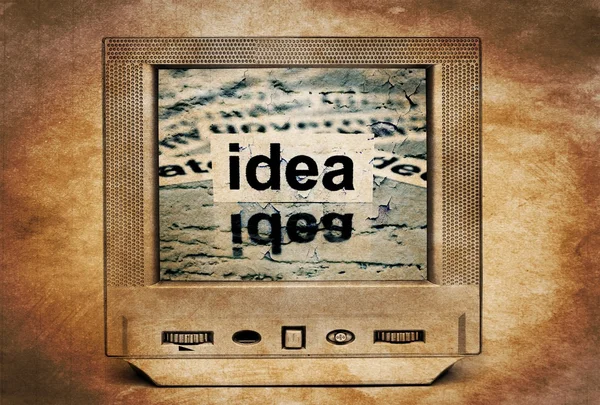 Idea tekst na vintage Tv — Zdjęcie stockowe