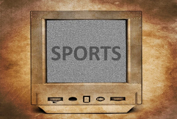 Sports sign on vintage tv — Stock Photo, Image