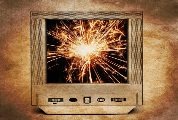 Sparks op Tv — Stockfoto